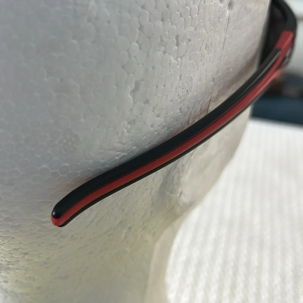 Gander Sports Men wraparound sunglasses Red/Matte black NWOT yellow mirror UV